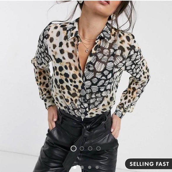 ASOS Animal Print Button Up - Picture 1 of 4